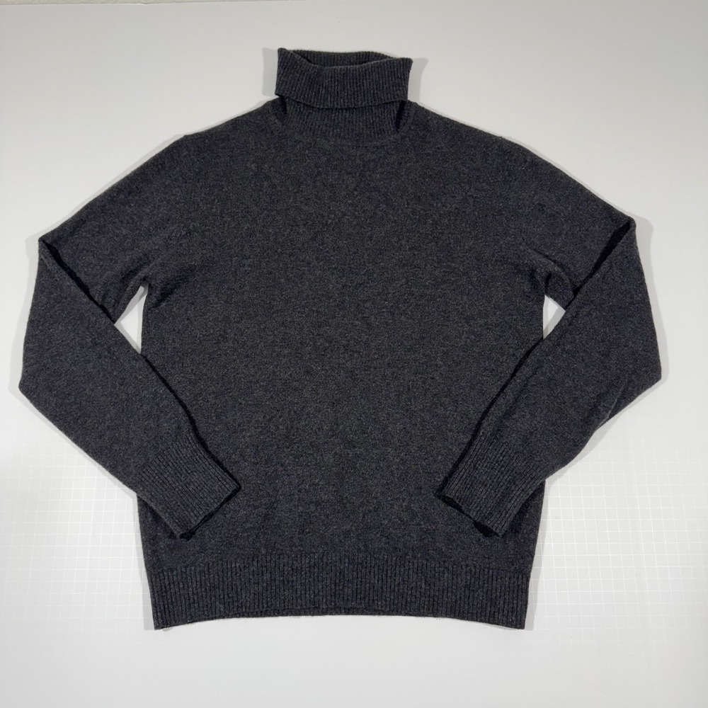 Banana Republic Turtleneck Sweater Women's Small 100% Cashmere Charcoal Grey
